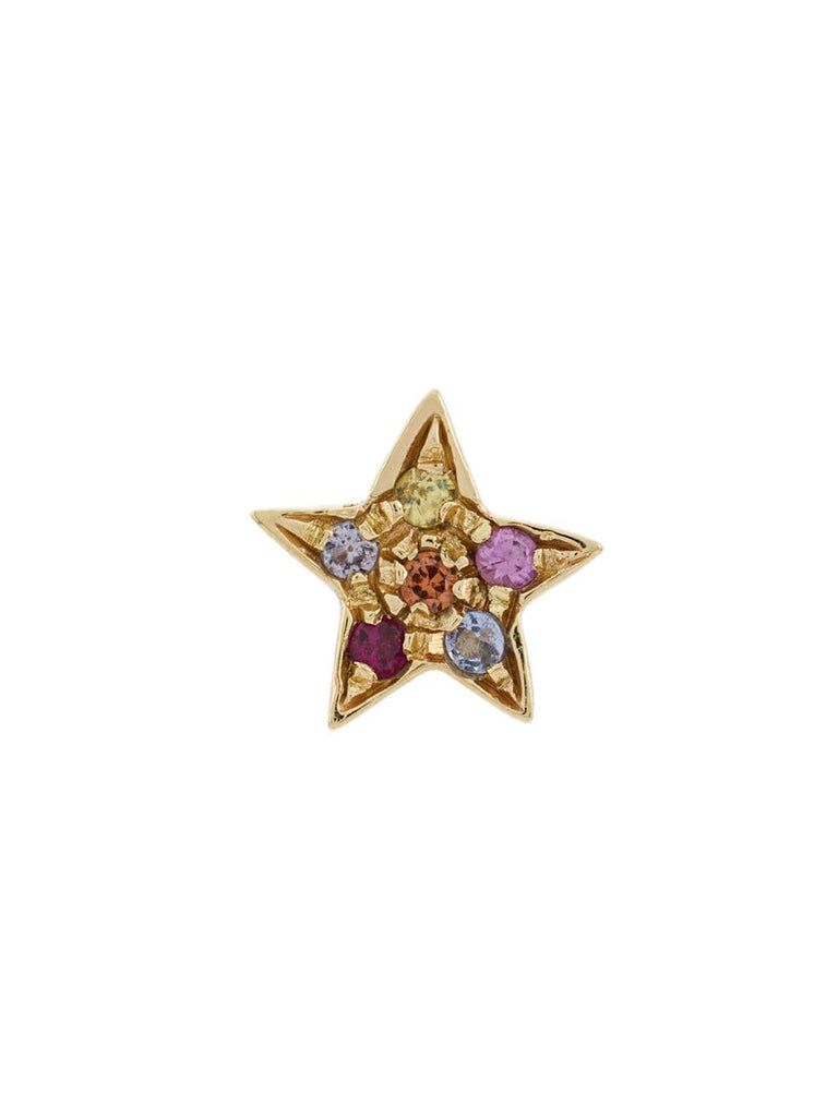 18kt gold star stones earring