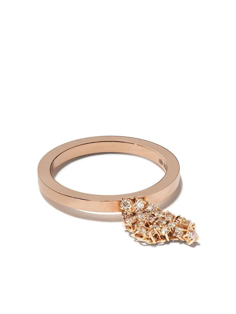 18kt rose gold Fluid Captured diamond ring