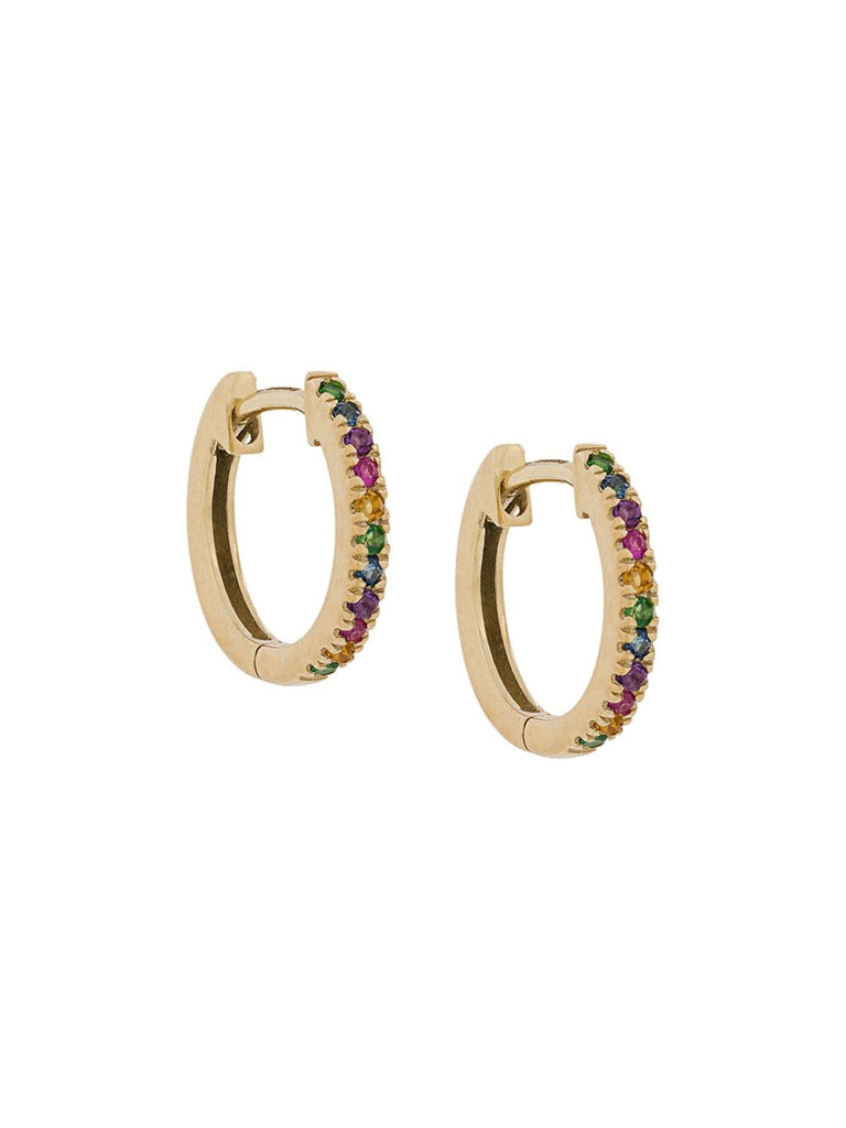 9kt gold large rainbow huggie hoops