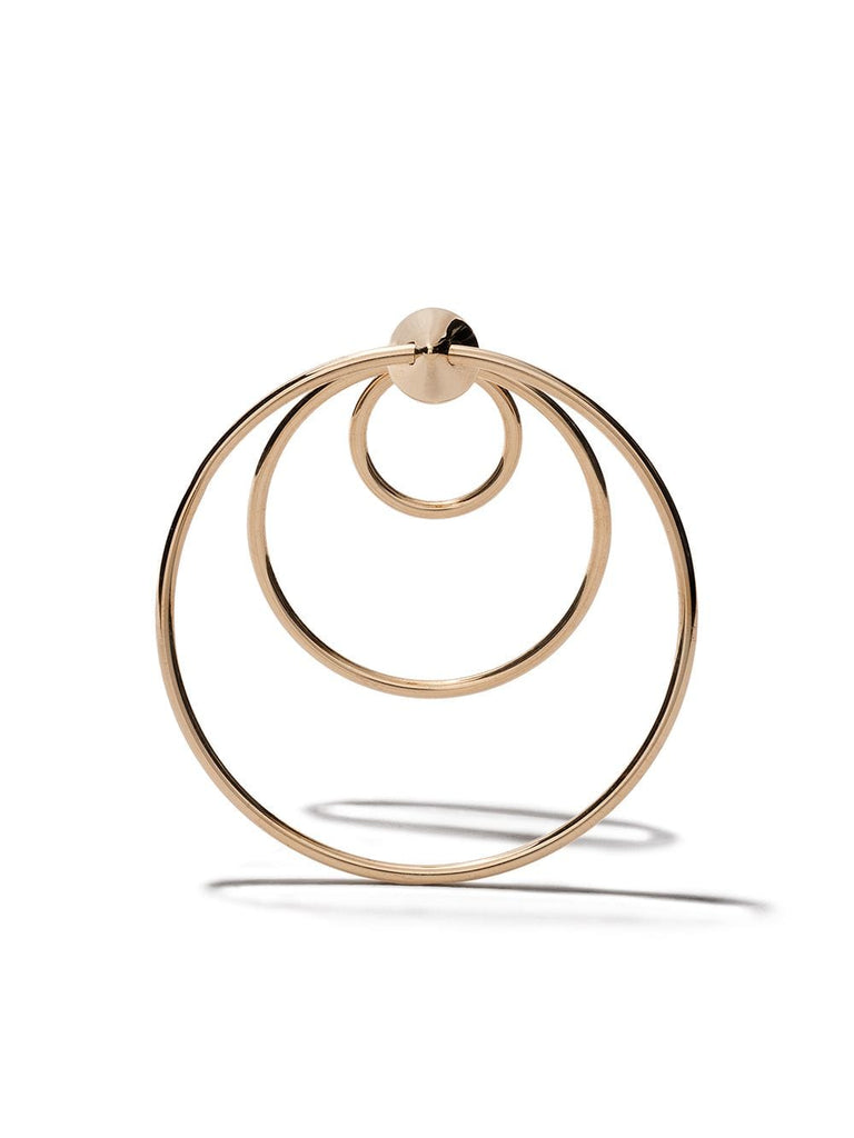 18kt yellow gold twin hoop earring