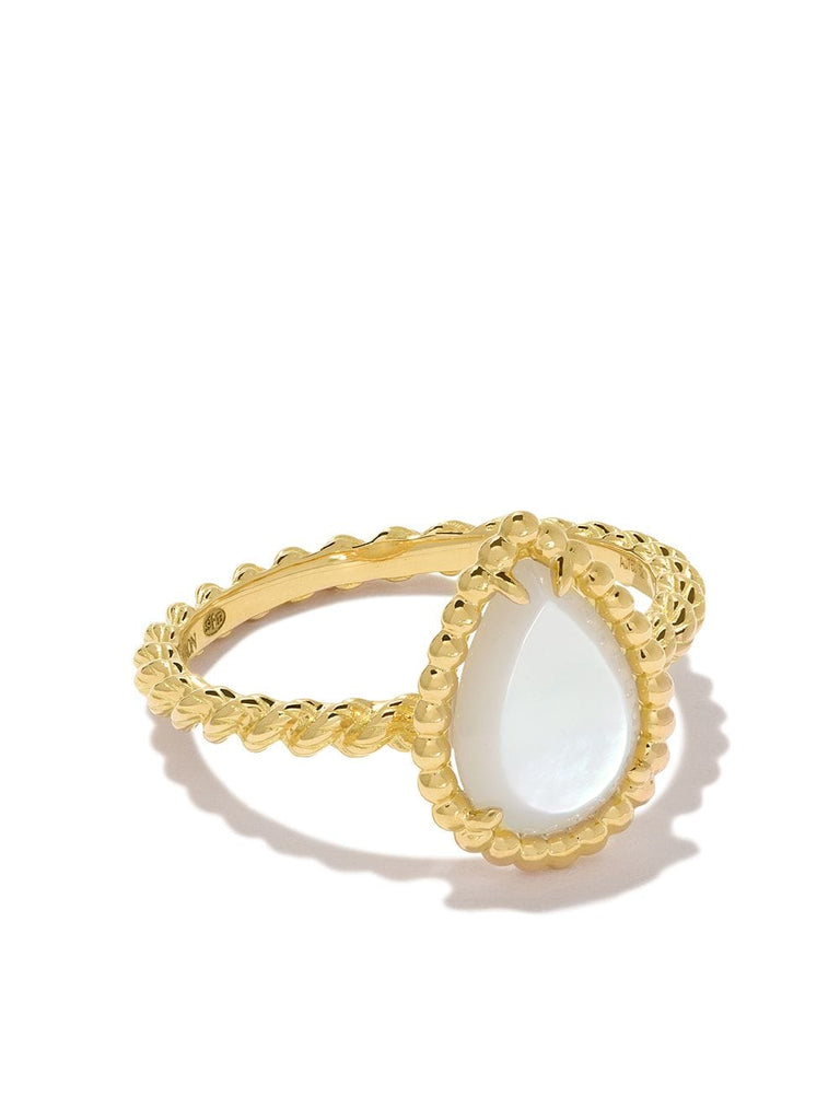 18kt yellow gold Serpent Bohème mother-of-pearl ring