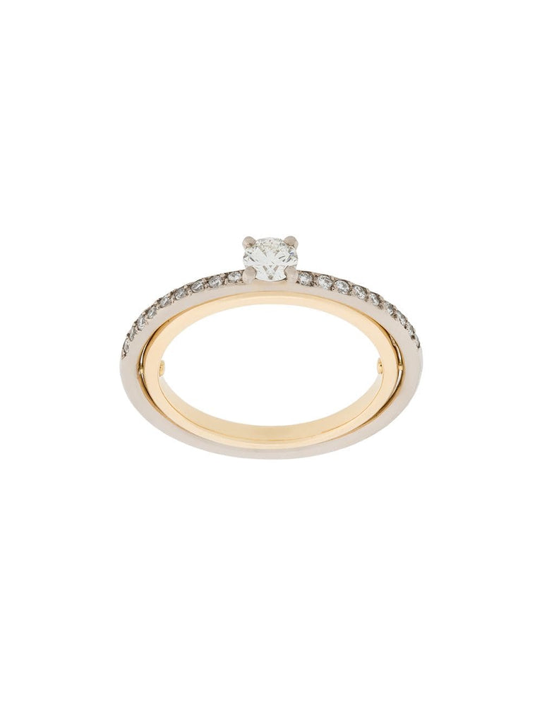 18kt yellow and white gold Elipse solitaire diamond ring