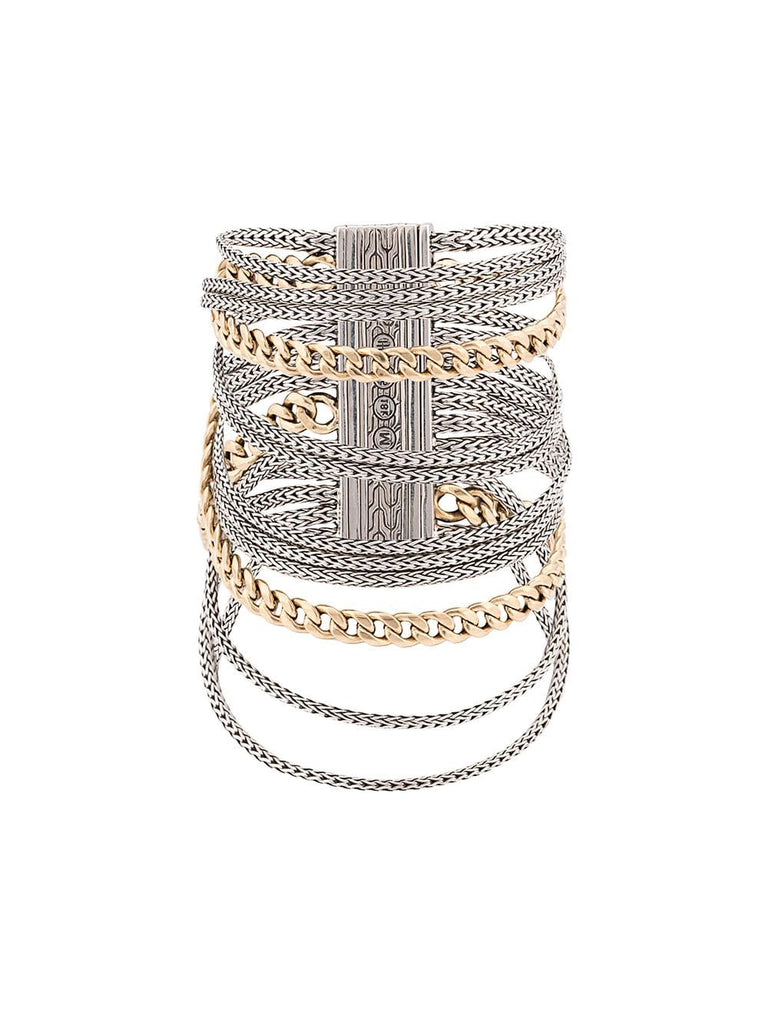 Adwoa Aboah 18kt Yellow Gold and Silver Classic Chain Multi-Row Bracelet