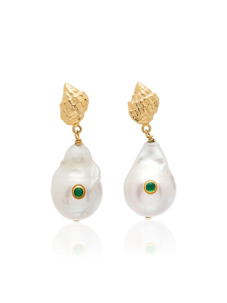 baroque shell drop earrings