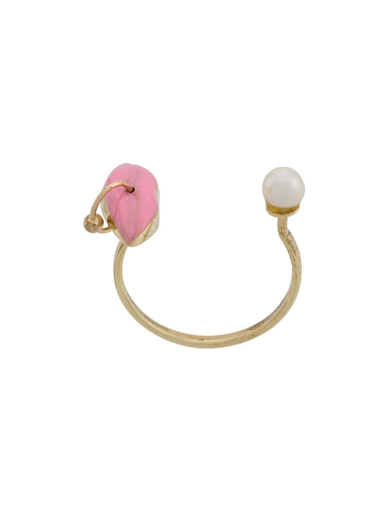 9kt yellow gold Lips Piercing ring