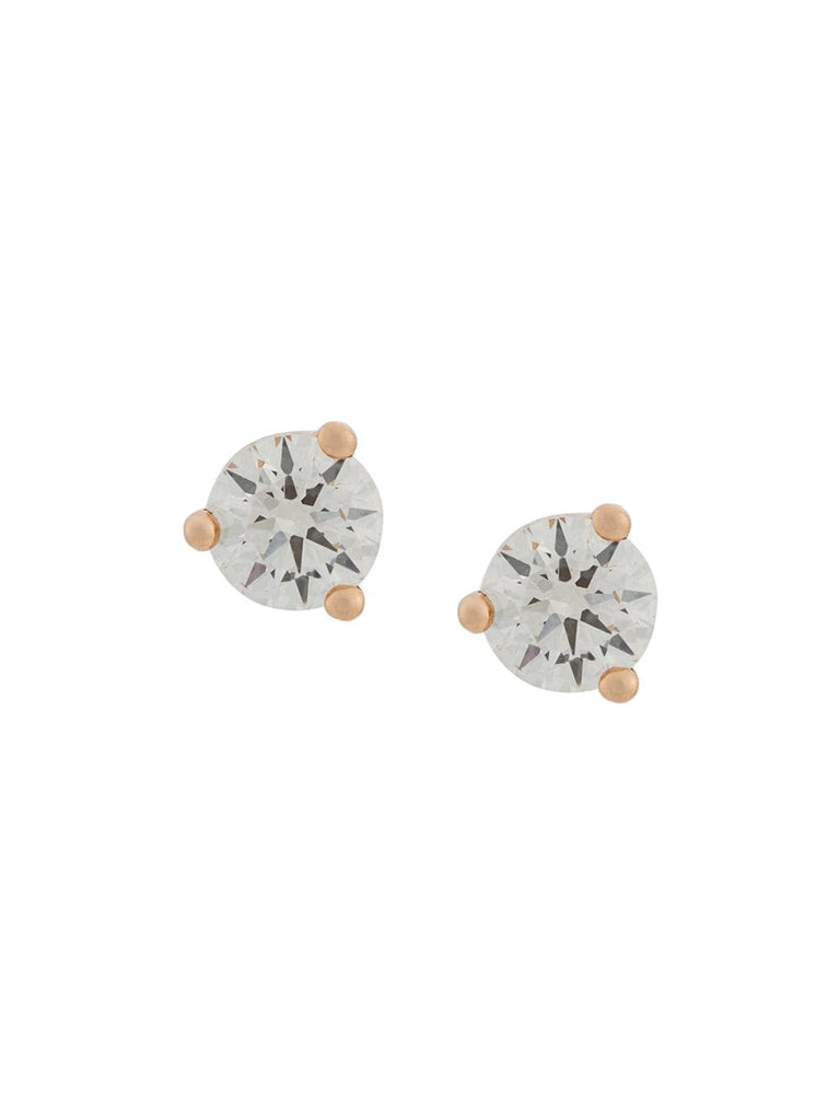 18kt rose gold Dots Solitare round diamond stud earrings