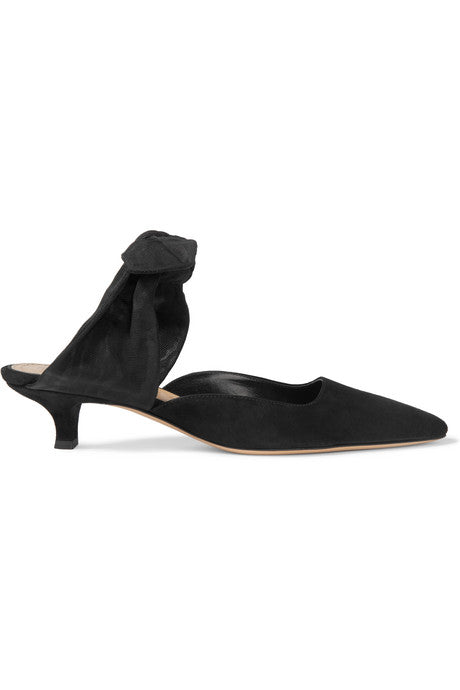 Coco suede and moire mules