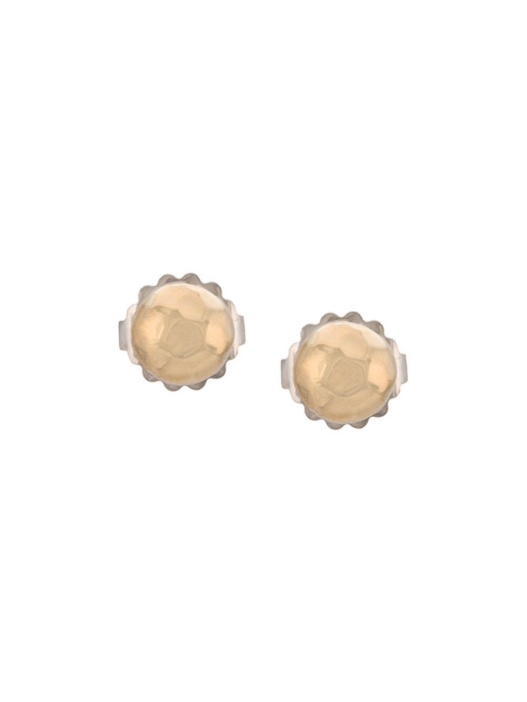 18kt yellow gold and sterling silver Classic Chain hammered studs