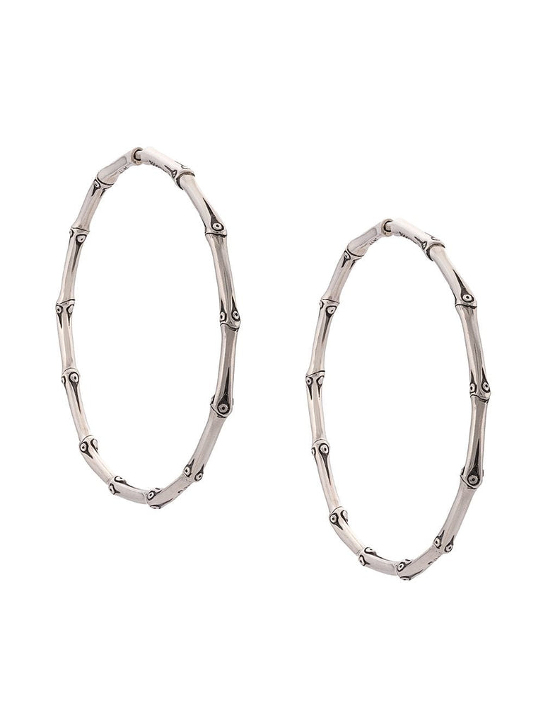 Bamboo large hoop earrings