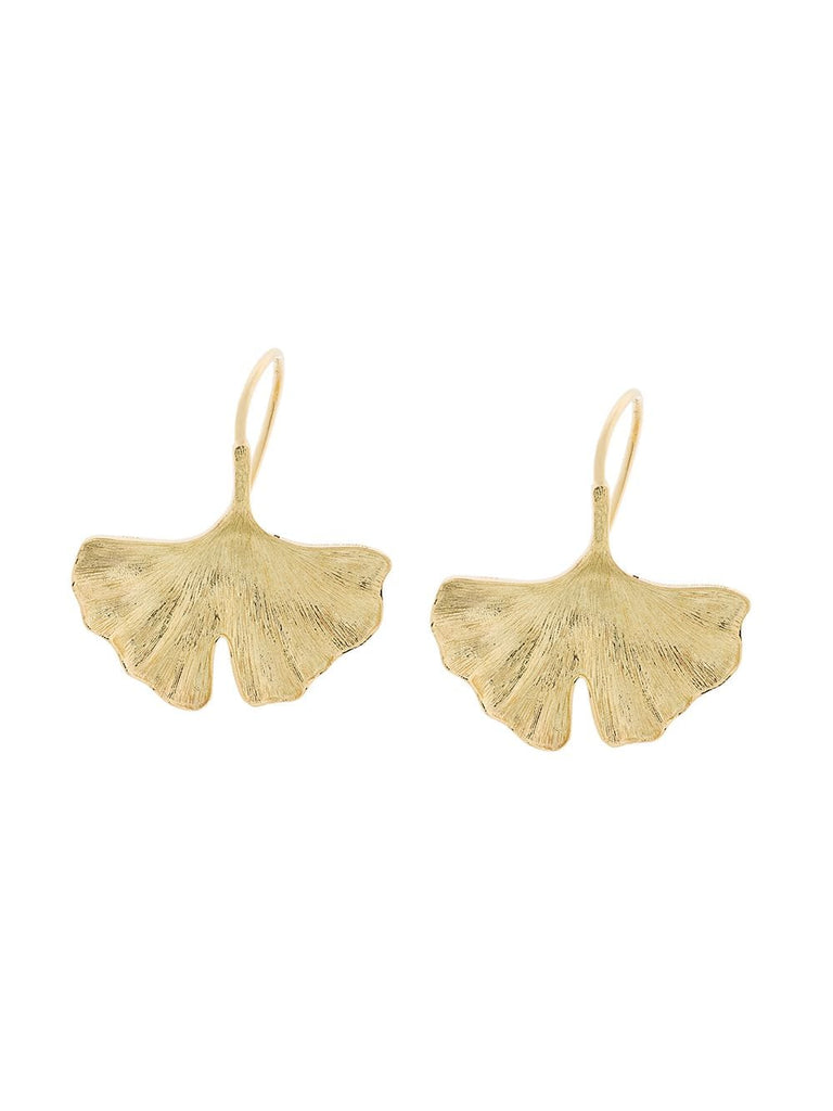 18kt yellow gold Ginkgo earrings