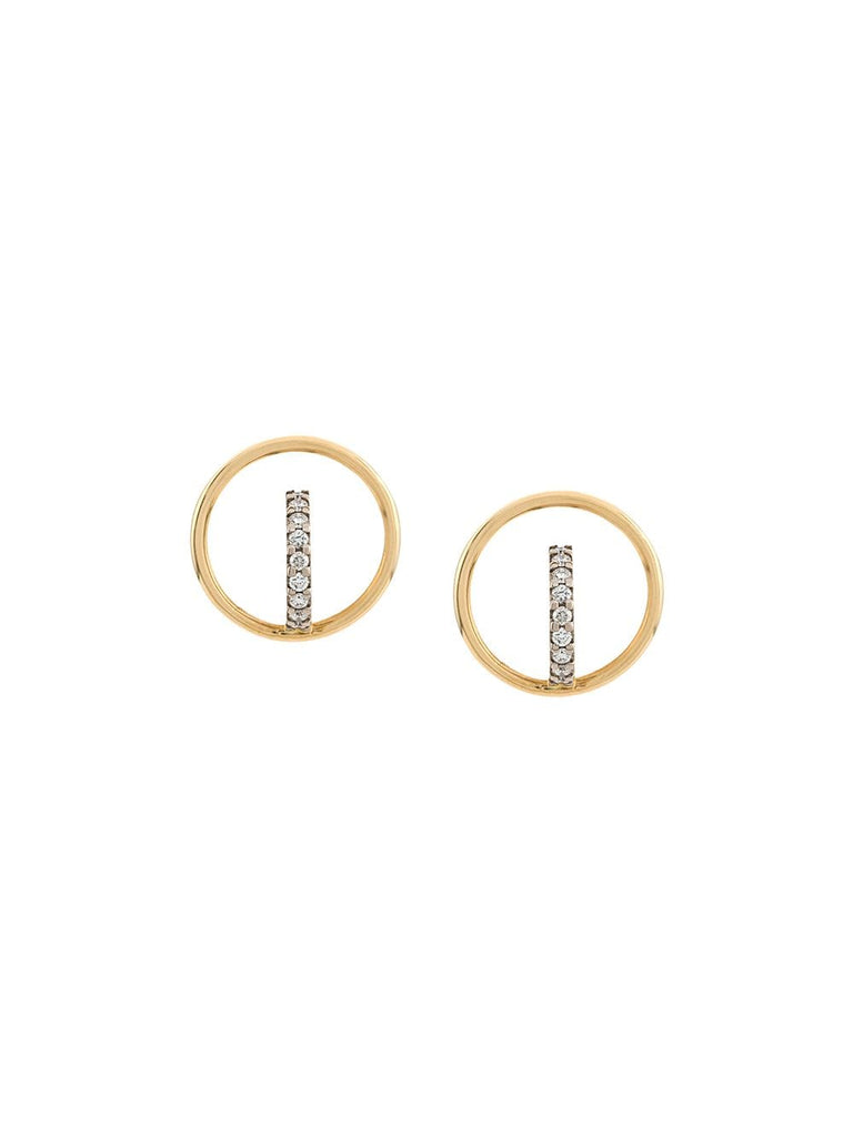 18kt yellow and white gold Saturn XS diamond earrings