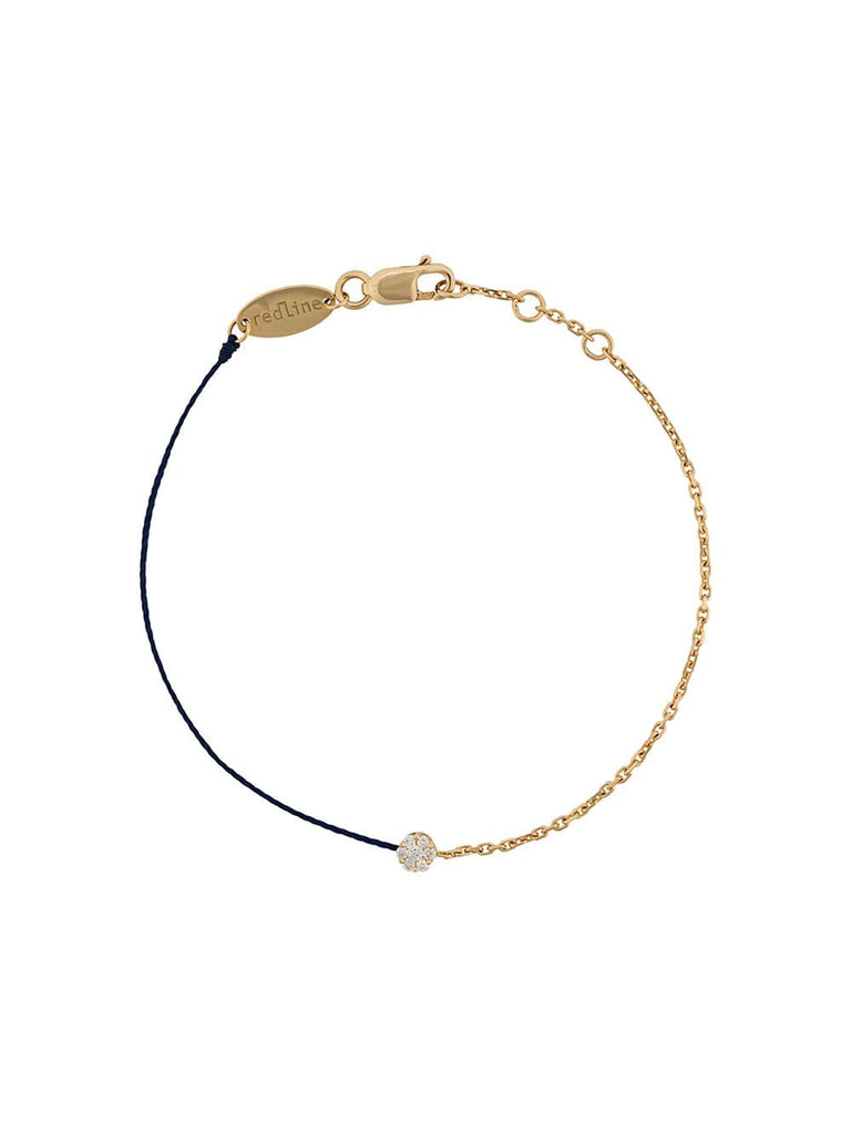 18kt gold and diamond string and chain bracelet