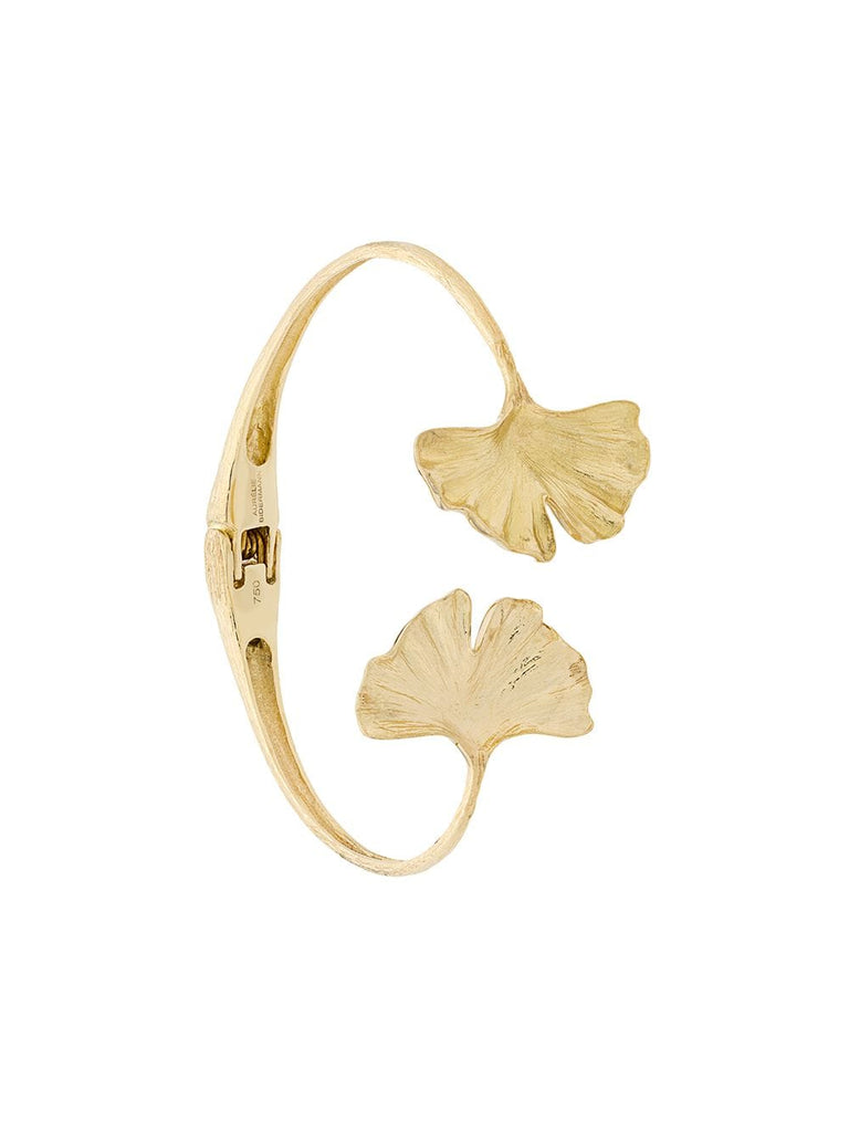 18kt yellow gold Ginkgo cuff