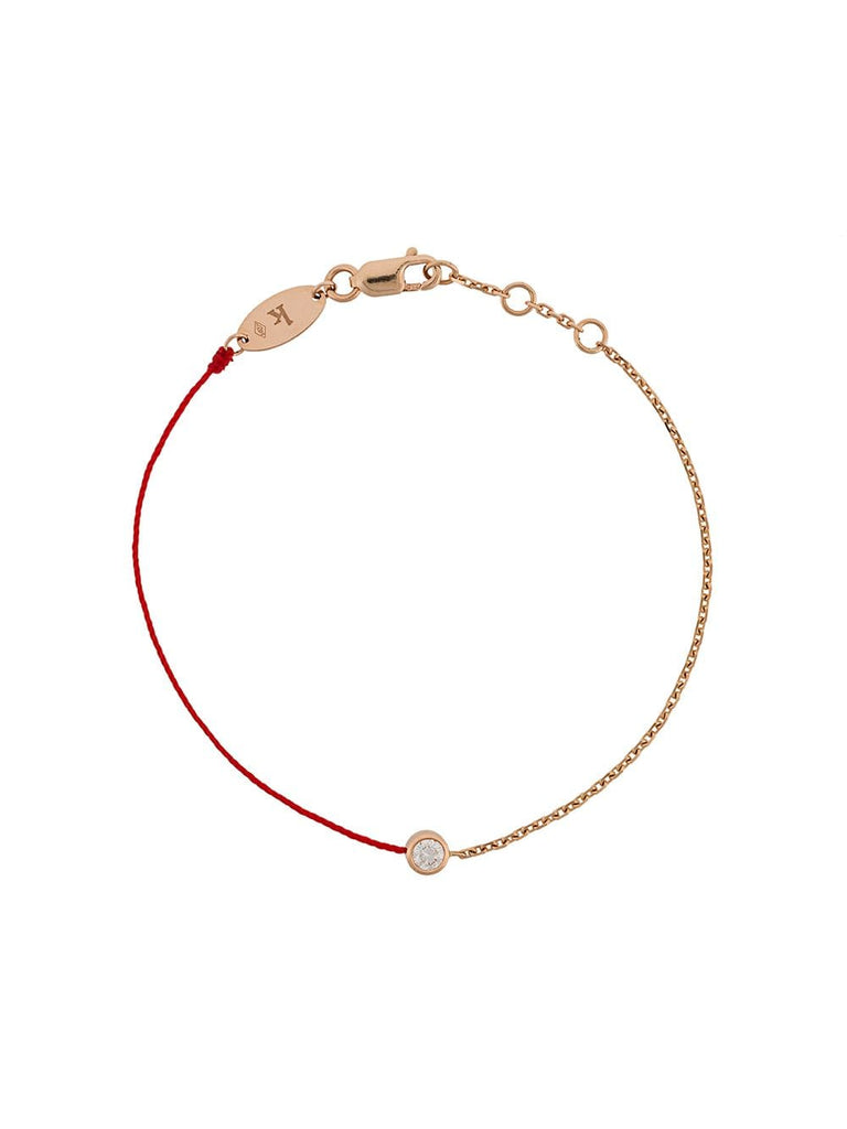 18kt rose gold and diamond string and chain bracelet