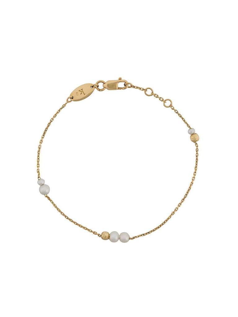 18 kt gold Nuit multi pearl chain bracelet