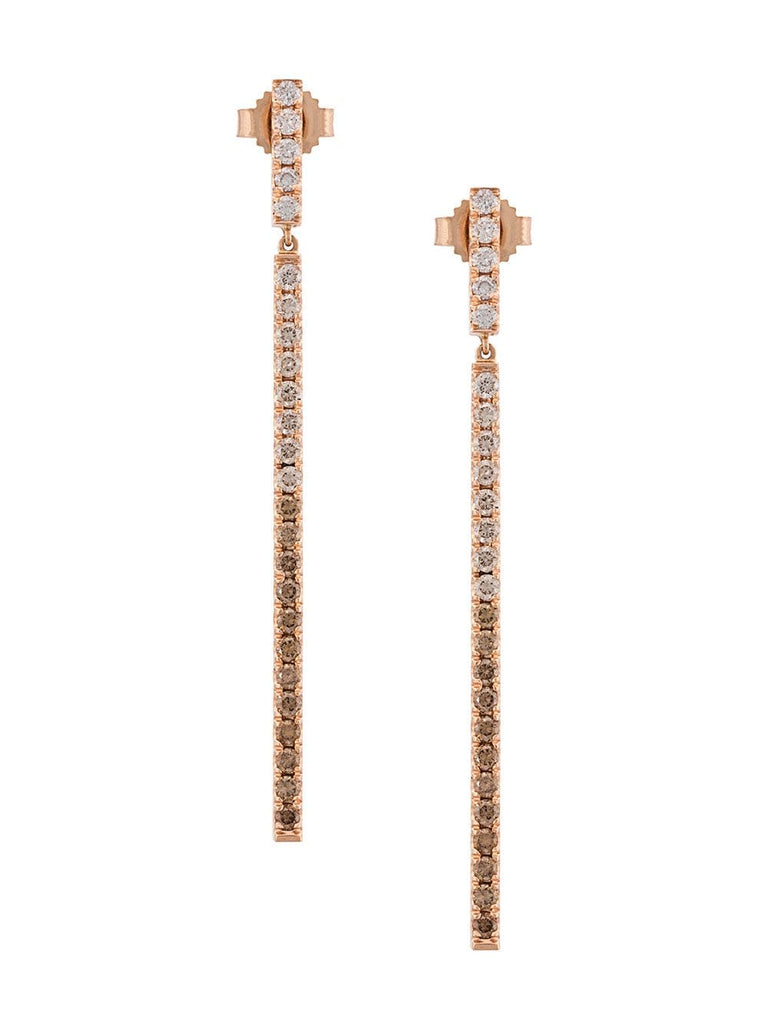 18kt rose gold Line diamond earrings