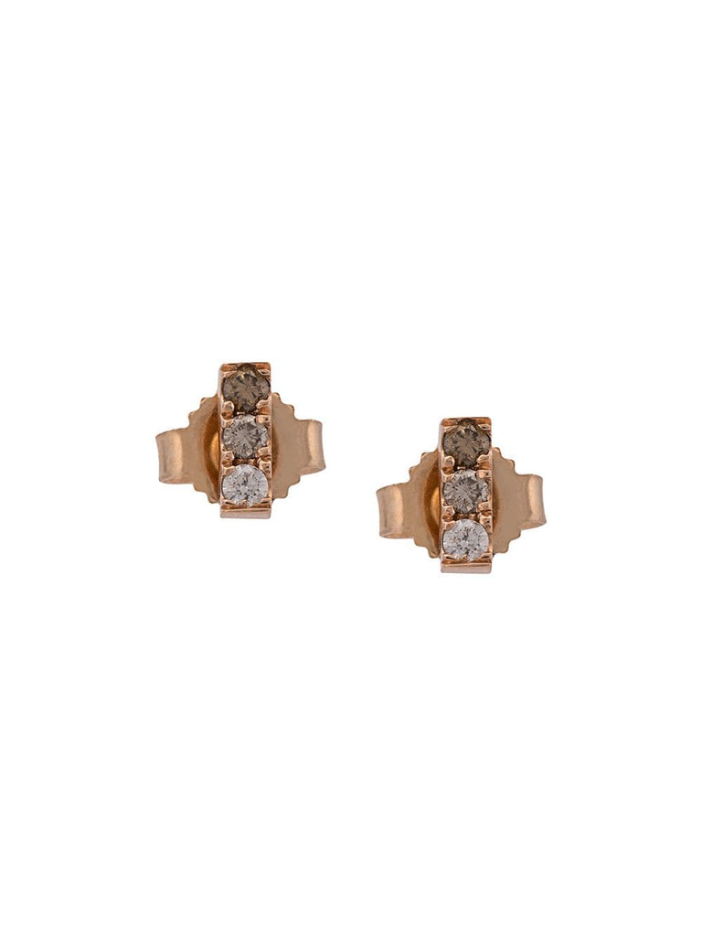 18kt rose gold Line diamond studs