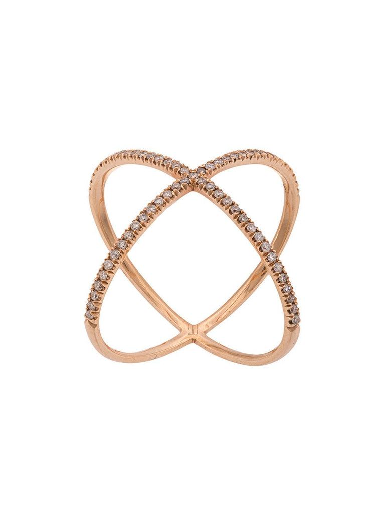 18kt rose gold X diamond ring