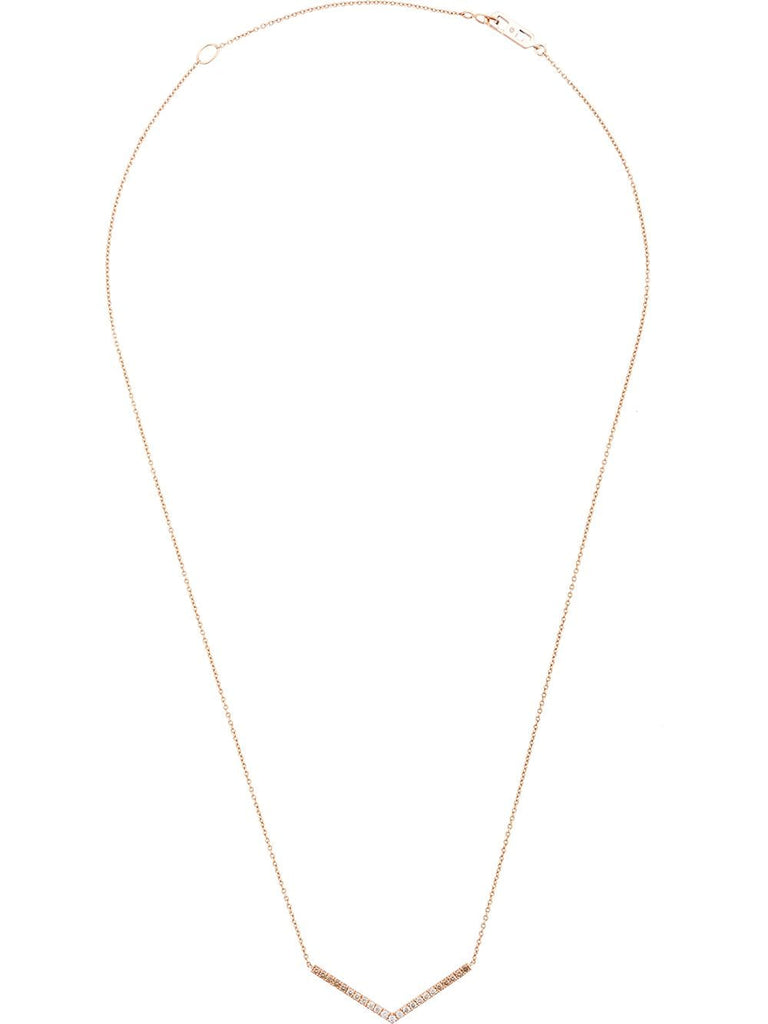 14kt rose gold v diamond necklace