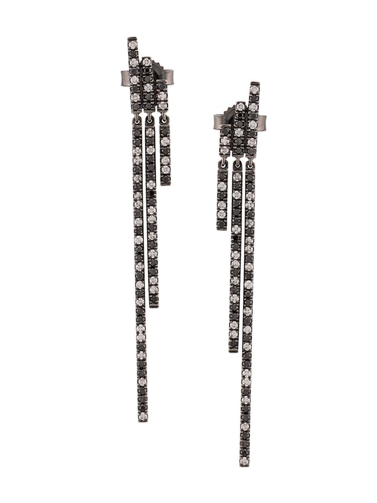 18kt blackened white gold The Static Drop diamond earrings