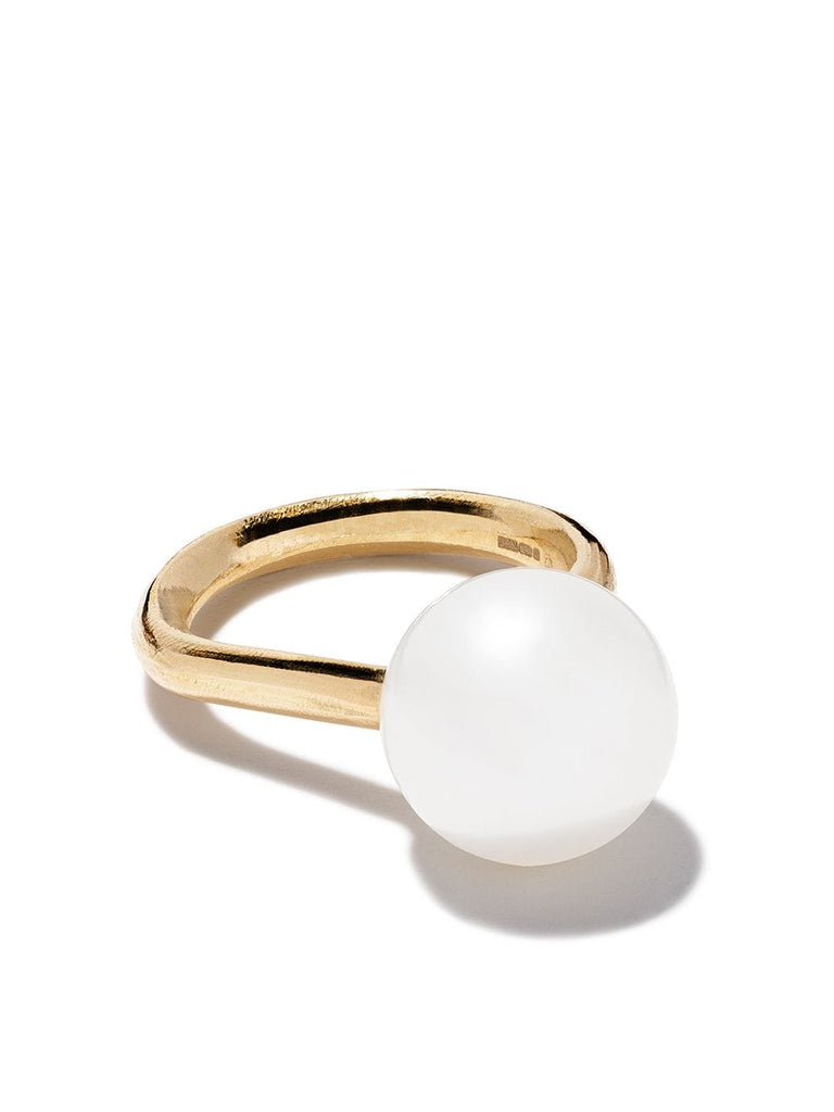 18kt yellow gold silver lip pearl ring