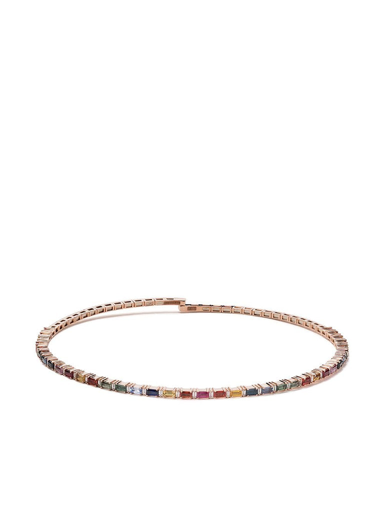 18kt rose gold, diamond and sapphire Rainbow choker