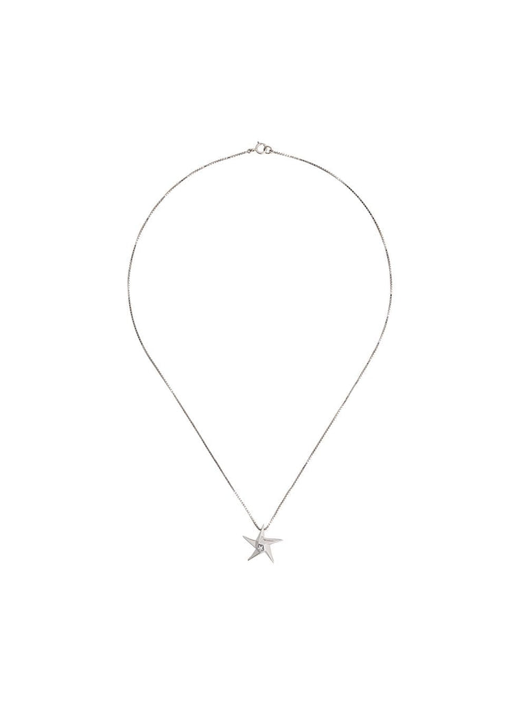 18kt white gold little star diamond necklace