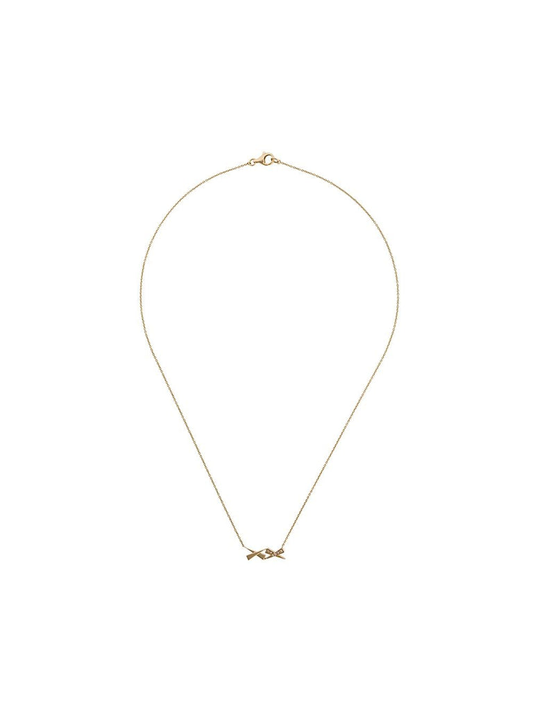 18kt yellow gold Kiss diamond necklace