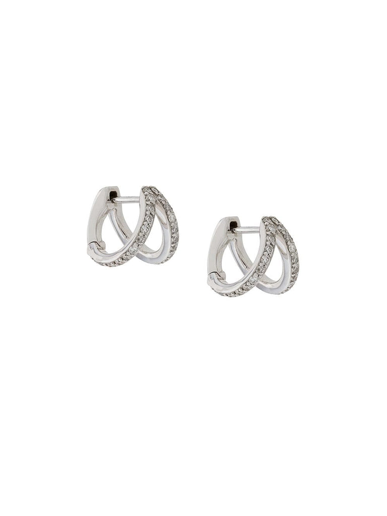 diamond and 14kt white gold Split huggie earrings