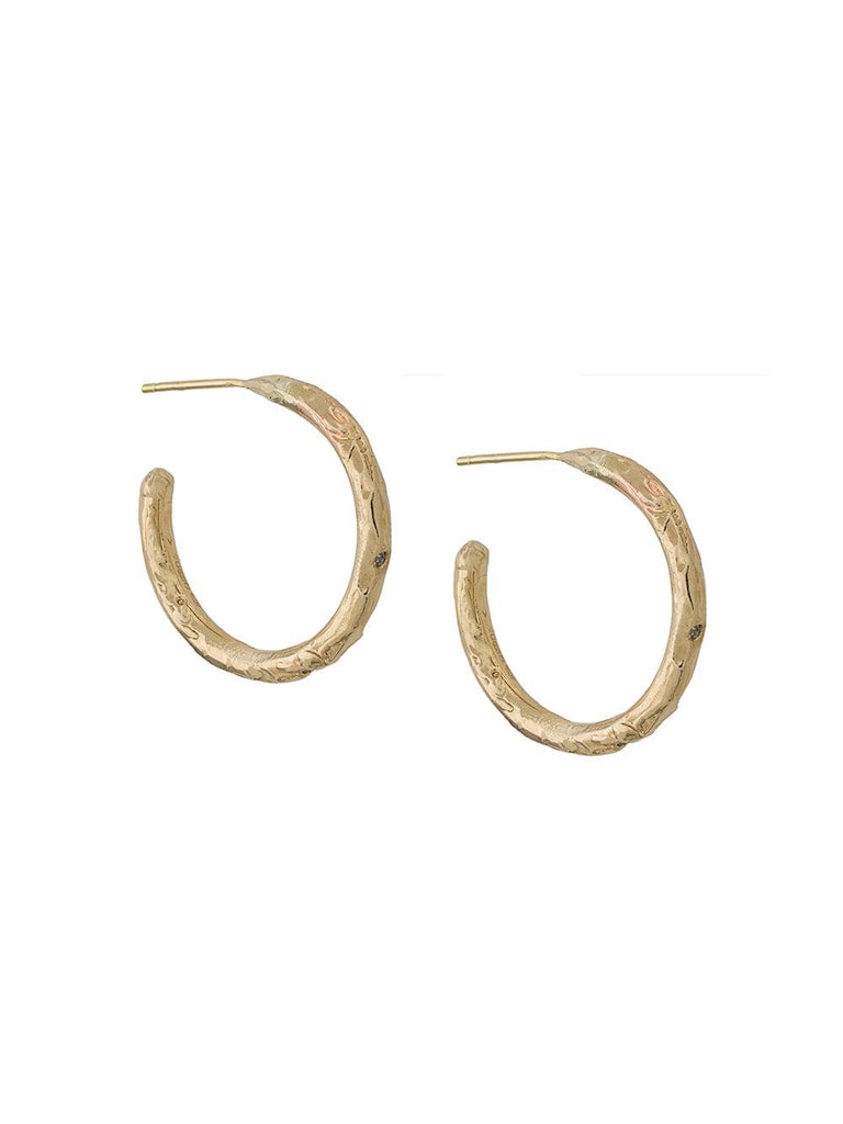 14kt yellow gold XXVI diamond hoops