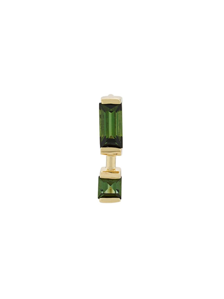 9kt yellow gold Linea Compuesta tourmaline earring