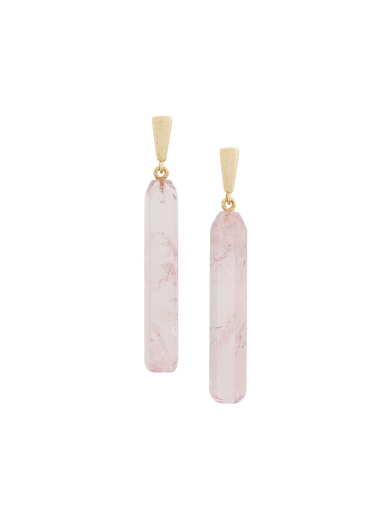 9kt yellow gold Rocas quartz earrings