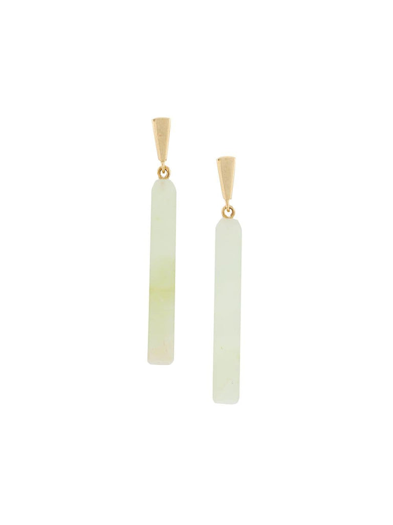 9kt yellow gold Rocas F jade earrings