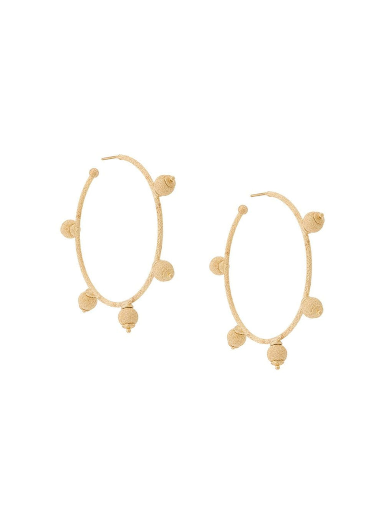 18kt gold Florentine Finish Bubble hoops