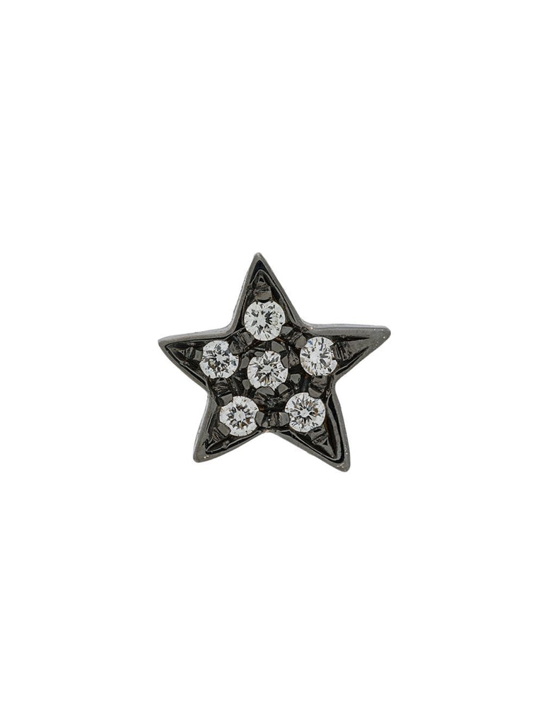 18kt black gold diamond star earring