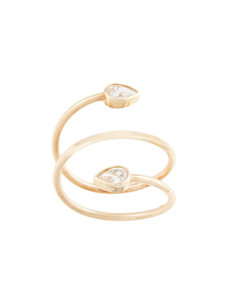 14kt yellow gold two pear diamonds wrap ring