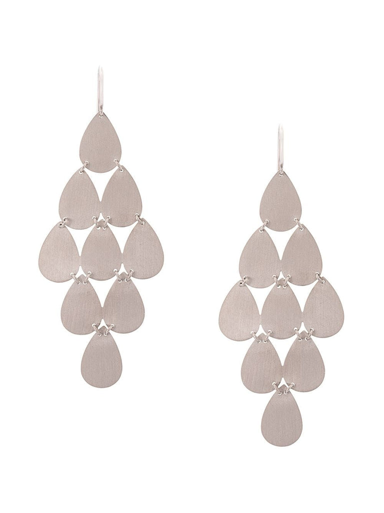 18kt white gold nine-drop chandelier earrings