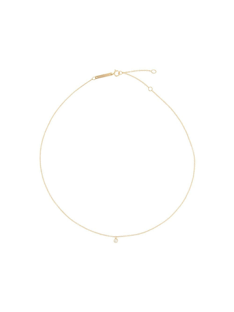 14kt yellow gold single diamond chain necklace