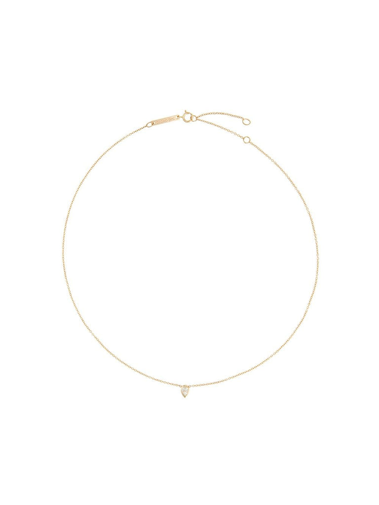 14kt yellow gold teardrop diamond chain necklace