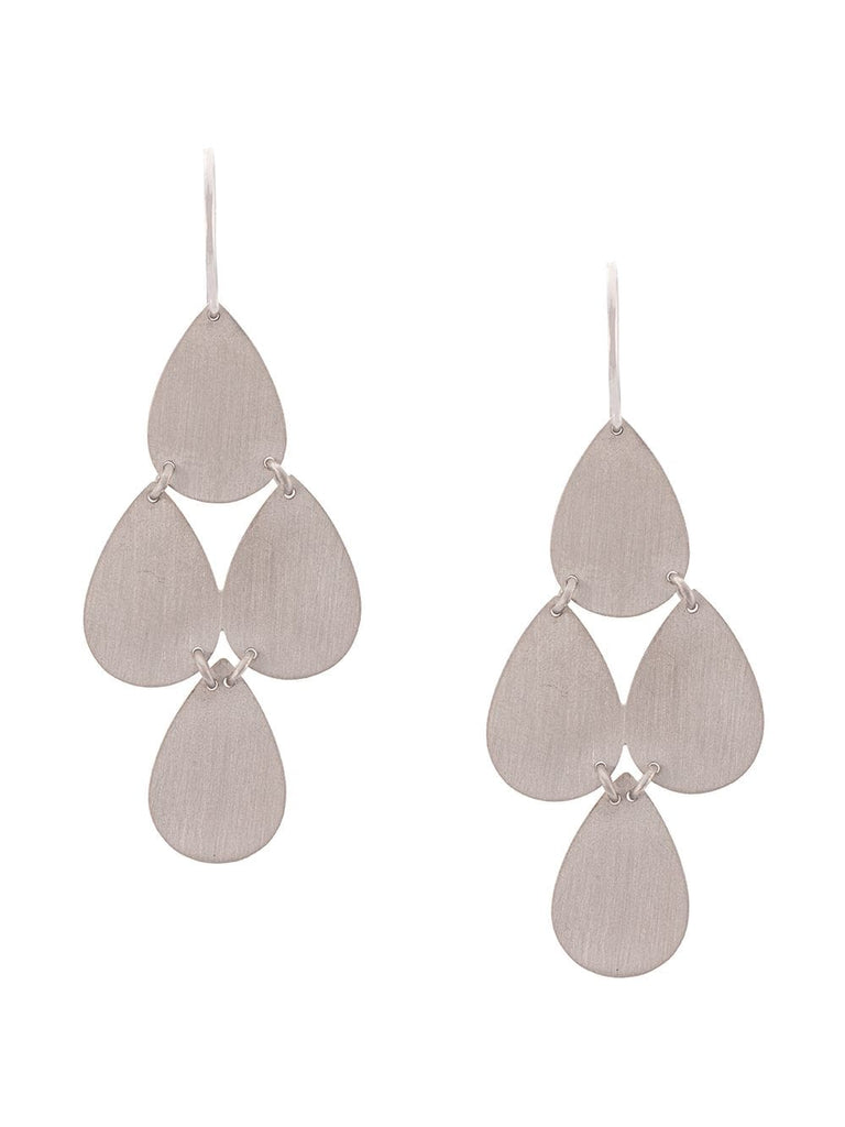 18kt white gold four drop chandelier earrings