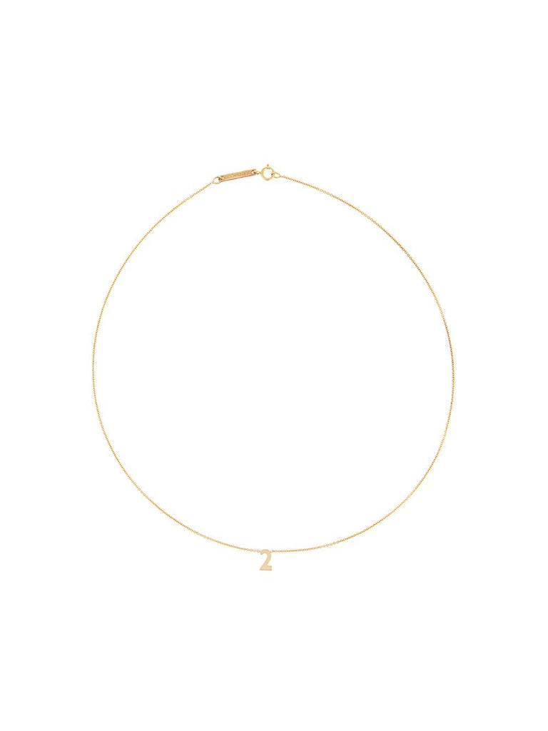 14kt yellow gold number 2 necklace