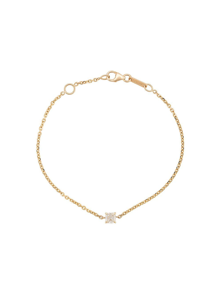 18kt yellow gold asscher diamond chain bracelet