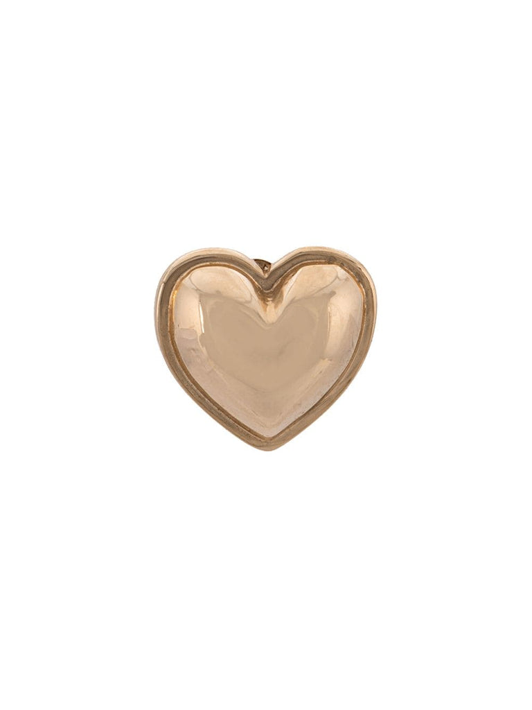 14kt yellow gold heart stud