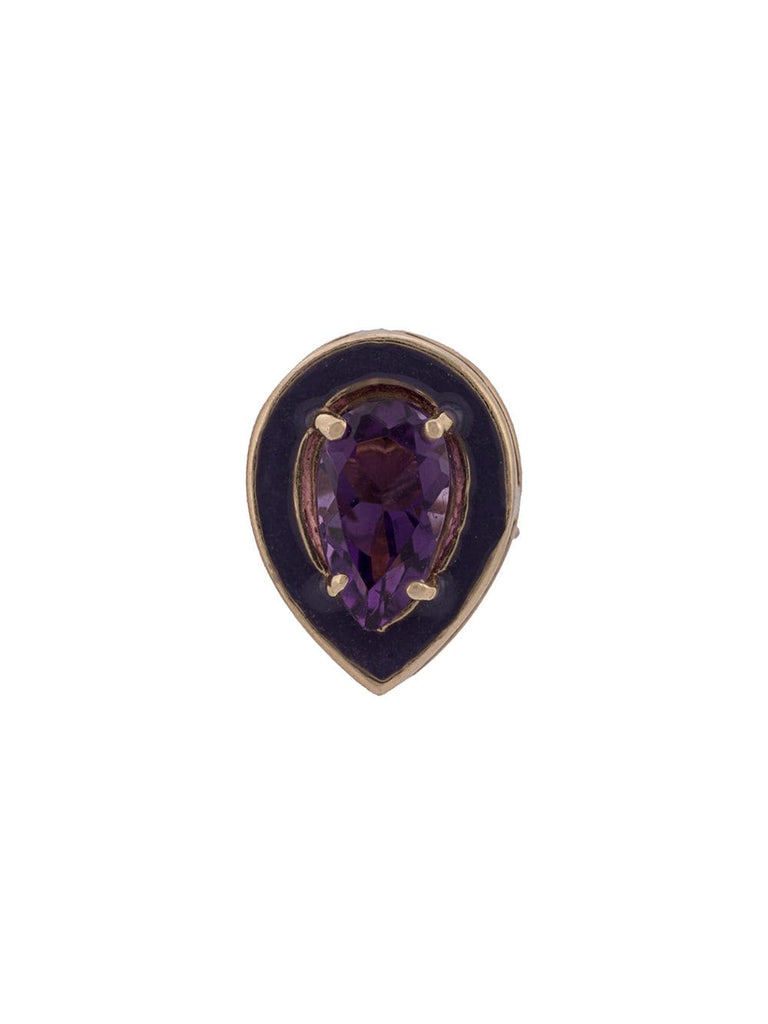 14kt yellow gold amethyst stud