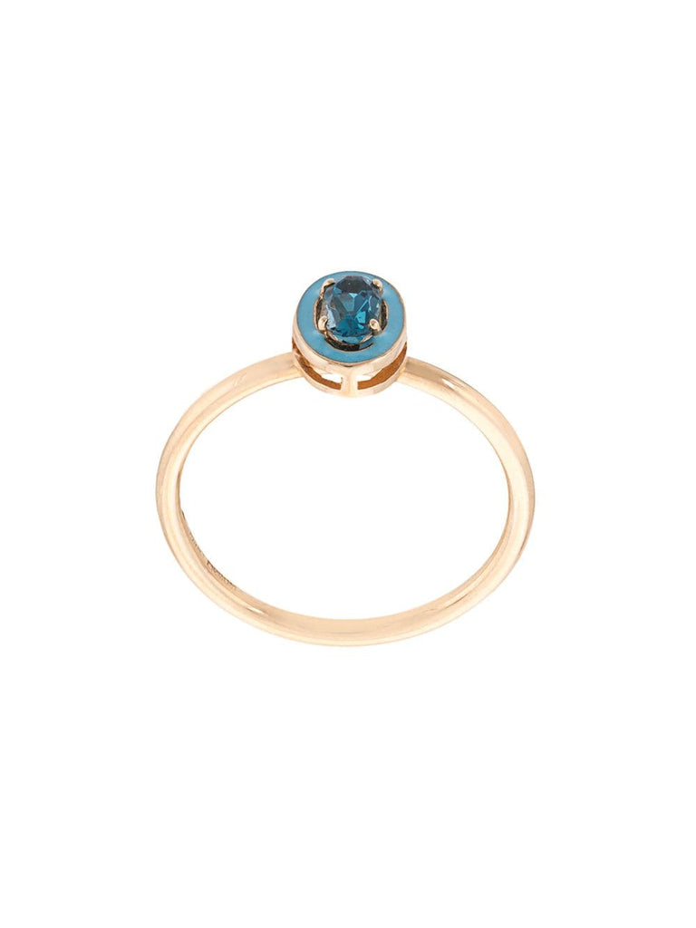 14kt yellow gold blue topaz ring