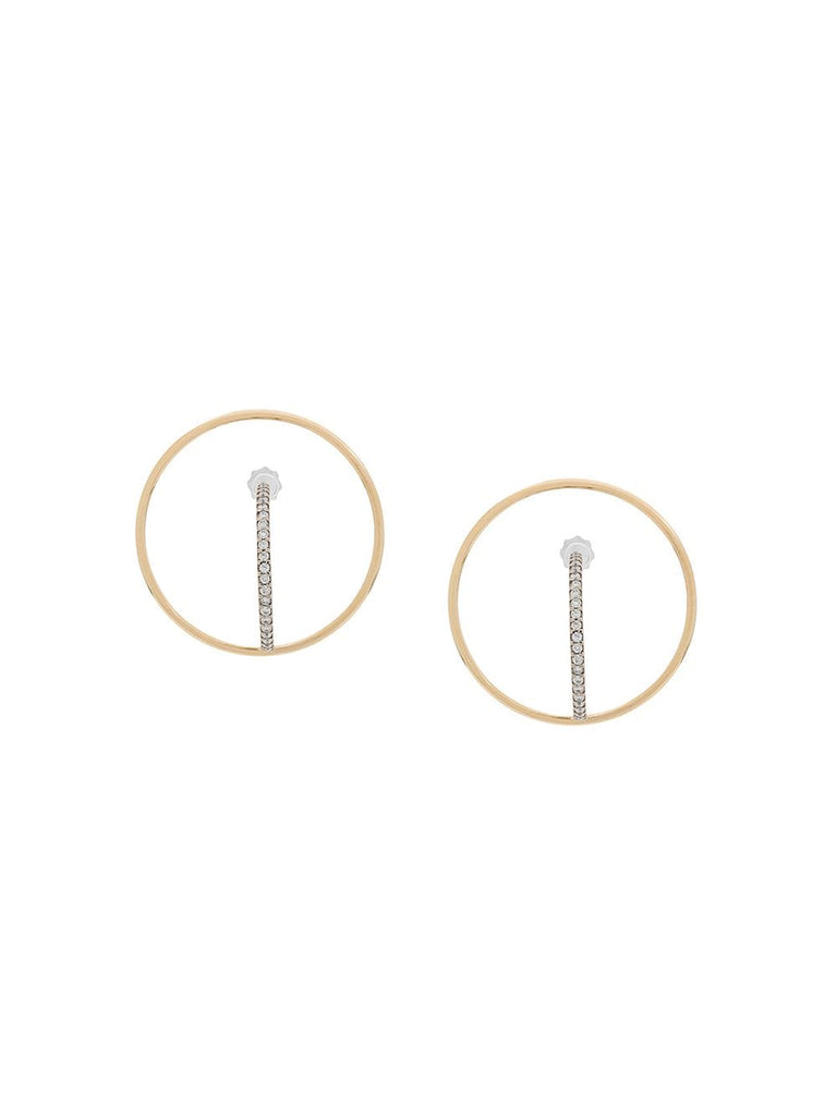 18kt yellow and white gold Saturn M diamond earrings