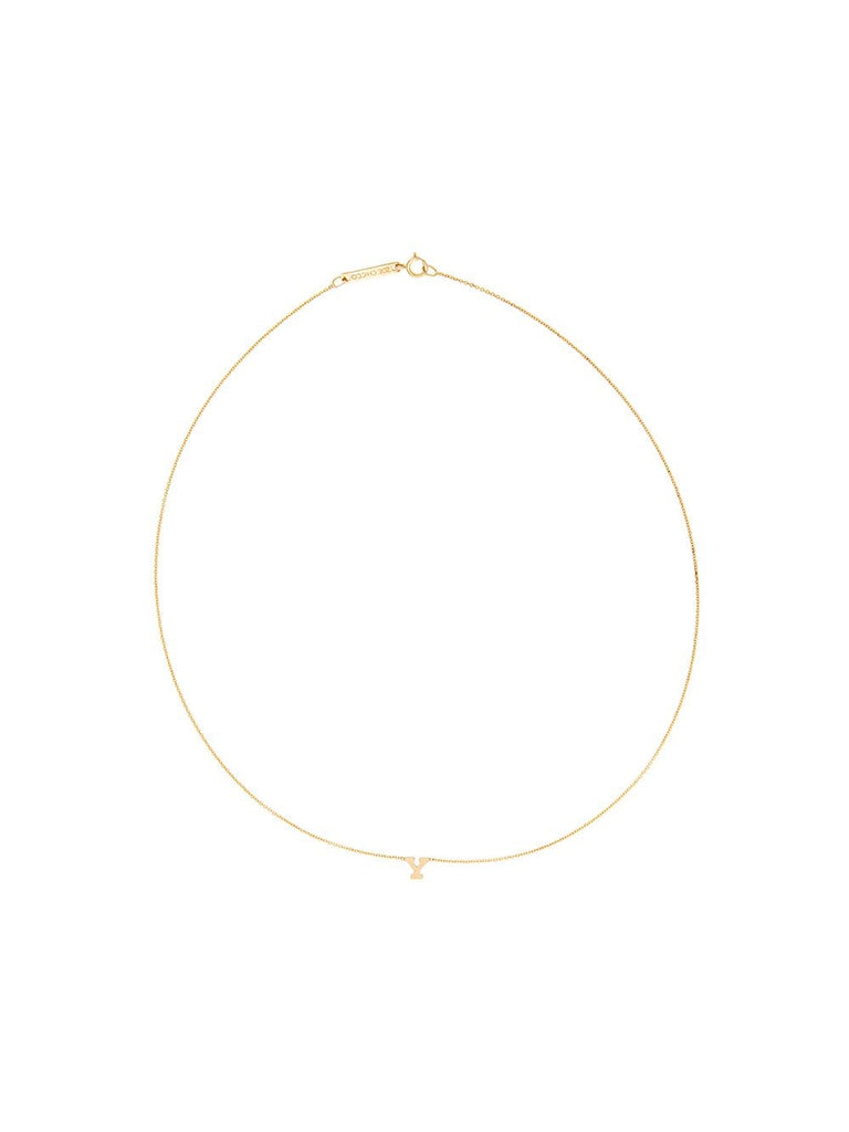 14kt yellow gold Y Initial necklace