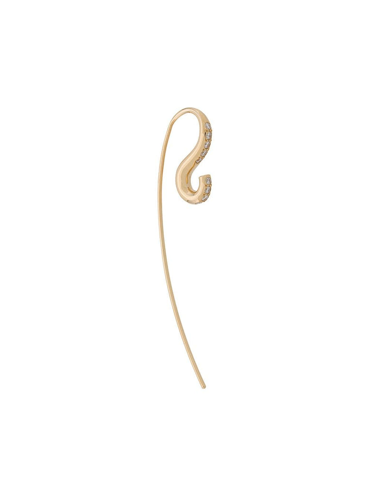 18kt yellow gold Hook diamond earring