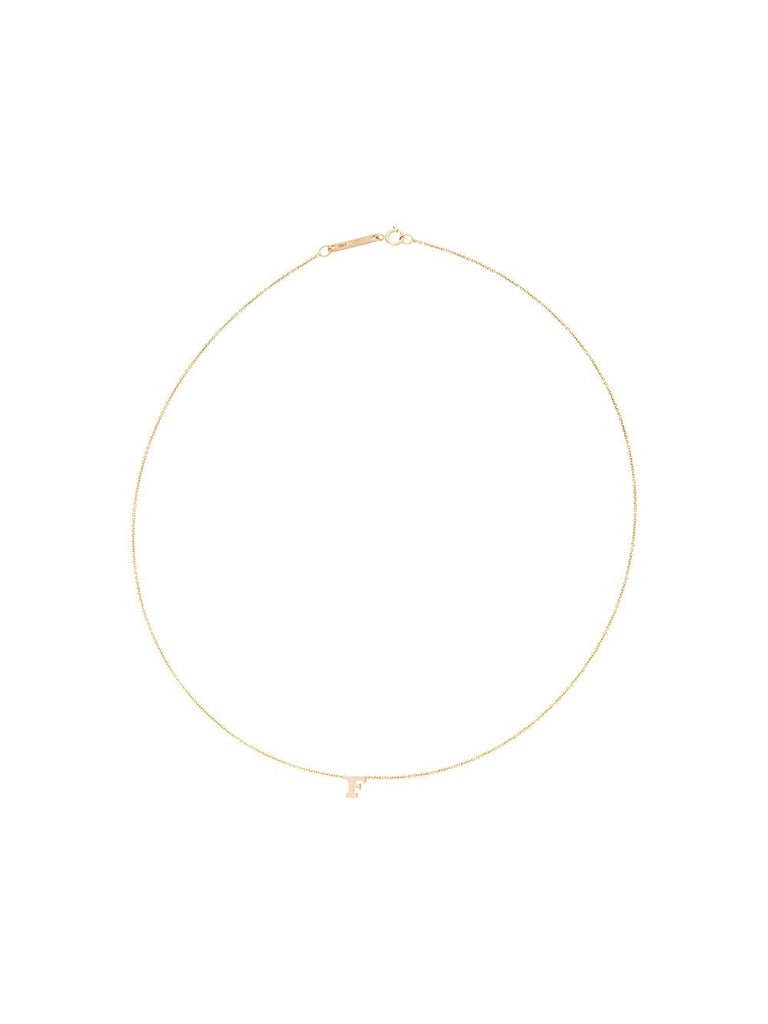 14kt yellow gold F Initial necklace