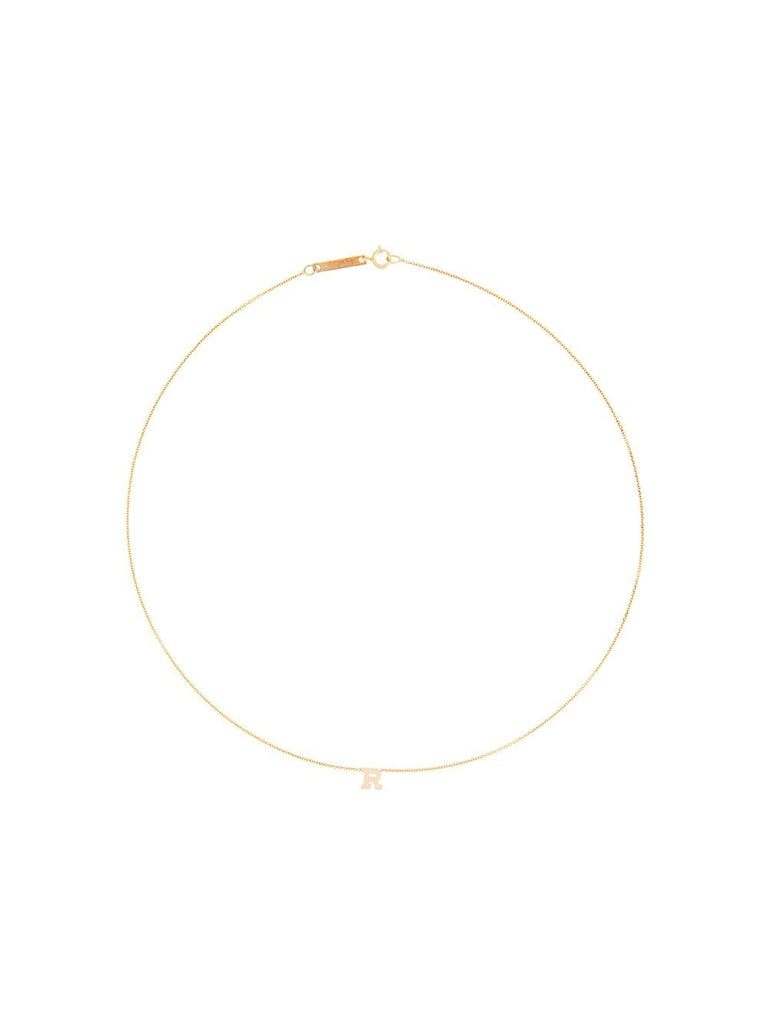 14kt yellow gold R Initial necklace